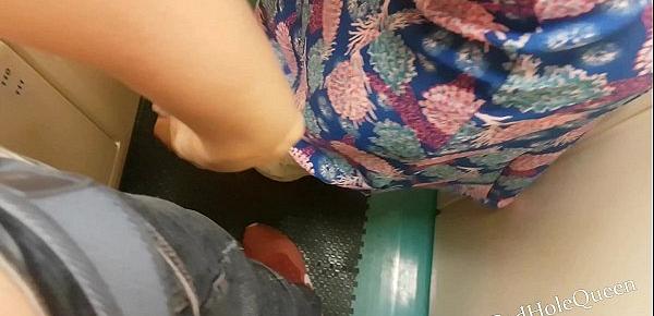  We decided to have sex in the toilet of the train. Seduced me in the cinema, so I fucked her in the toilet. Two public videos in one